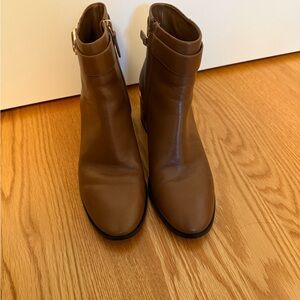 Veronica Beard Tan Leather Ankle Boots